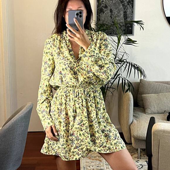 Zadig & Voltaire Rinka bloemen jurk viscose mini yelllow dress size XS C1 - Picture 1 of 7